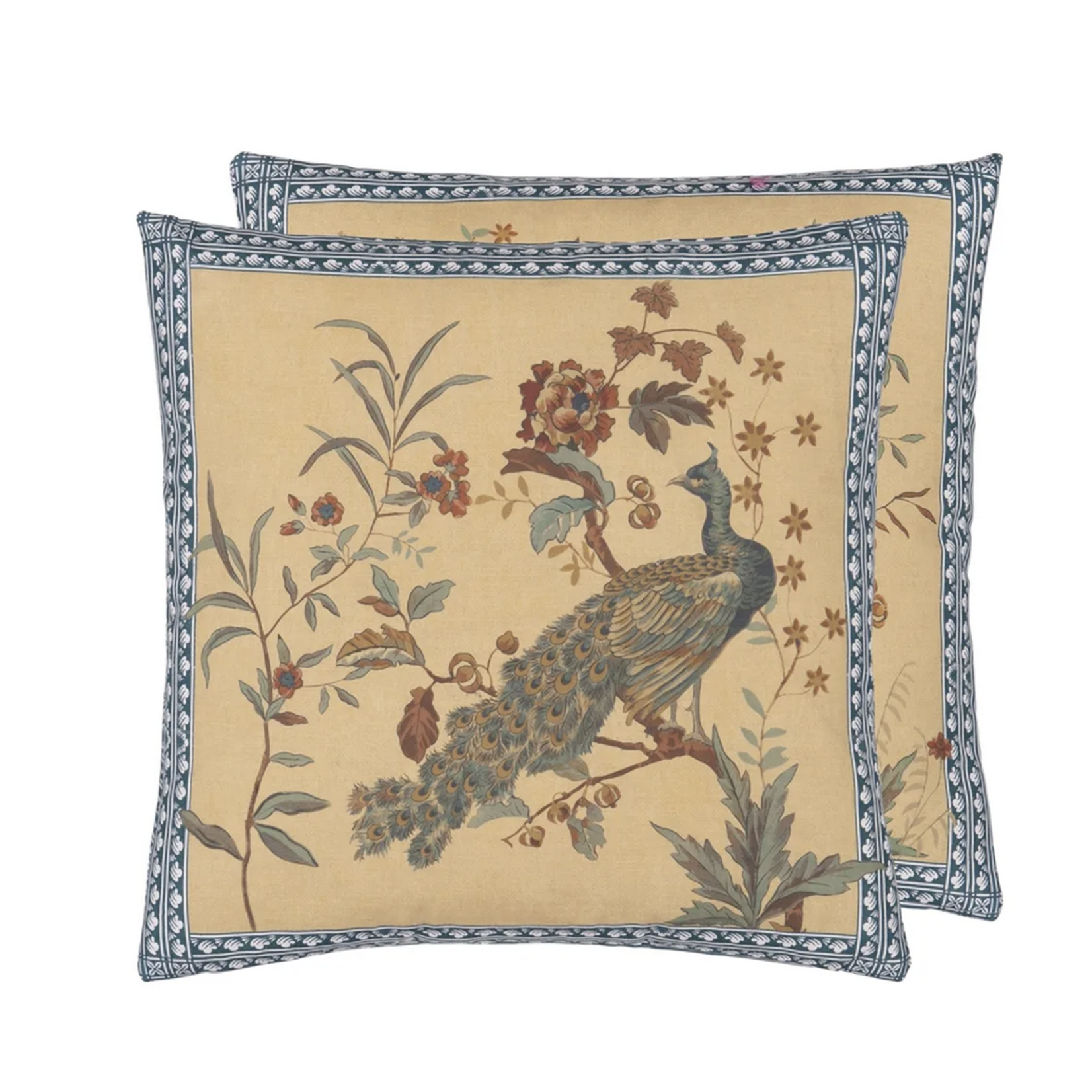 Designer's Guild Peacock Toile Sepia John Derian Cushion 20"x20"