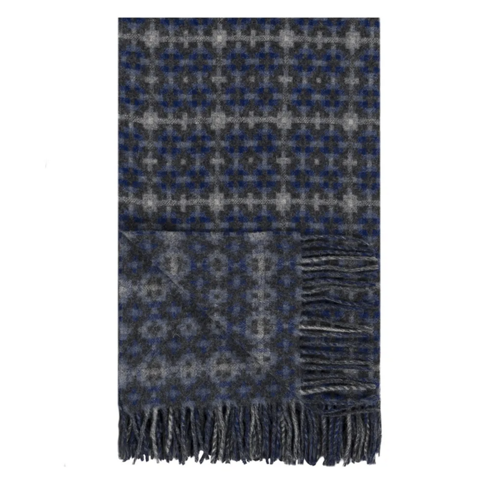 Designer's Guild Pembroke Cobalt Merino Wool Throw 55" x 73"