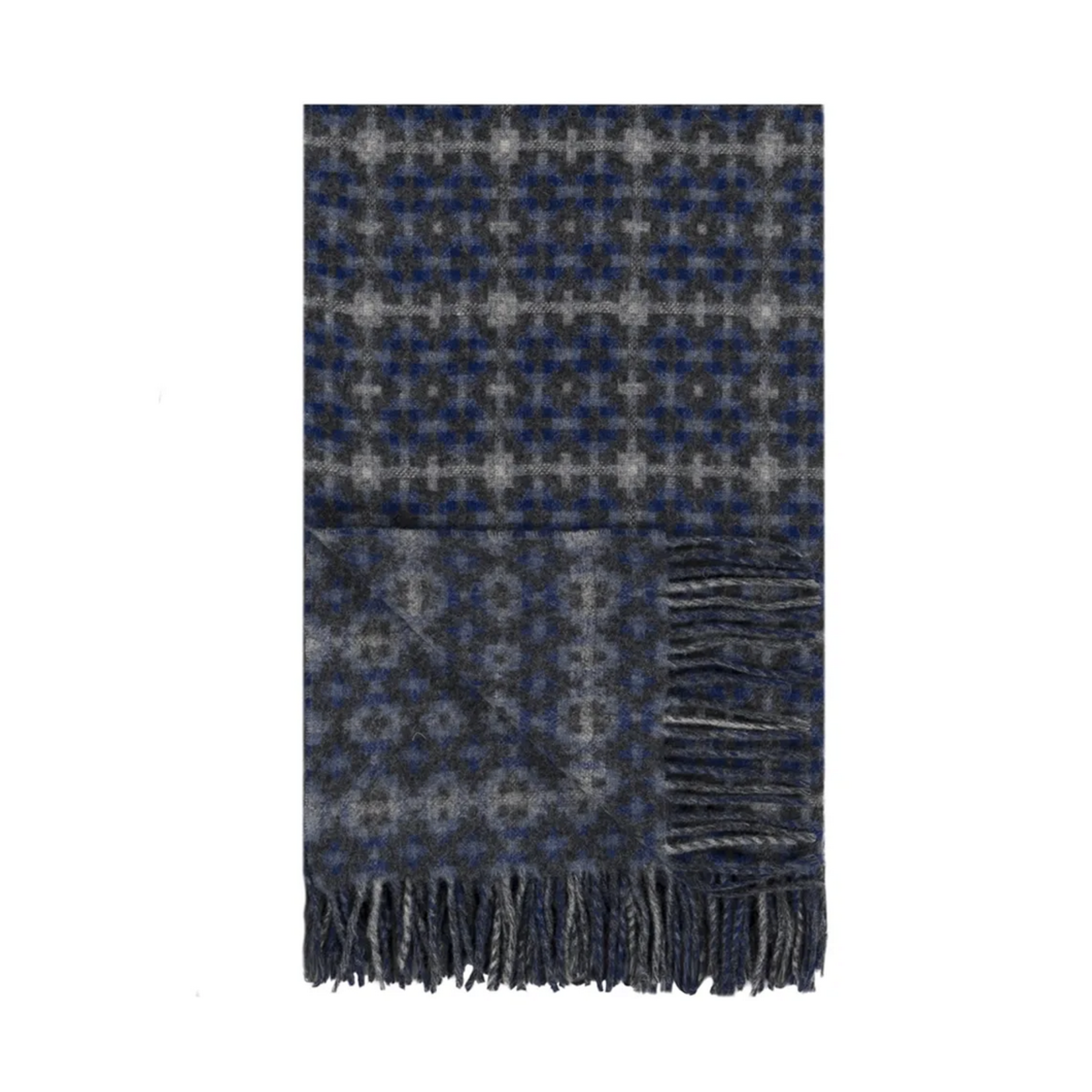 Designer's Guild Pembroke Cobalt Merino Wool Throw 55" x 73"