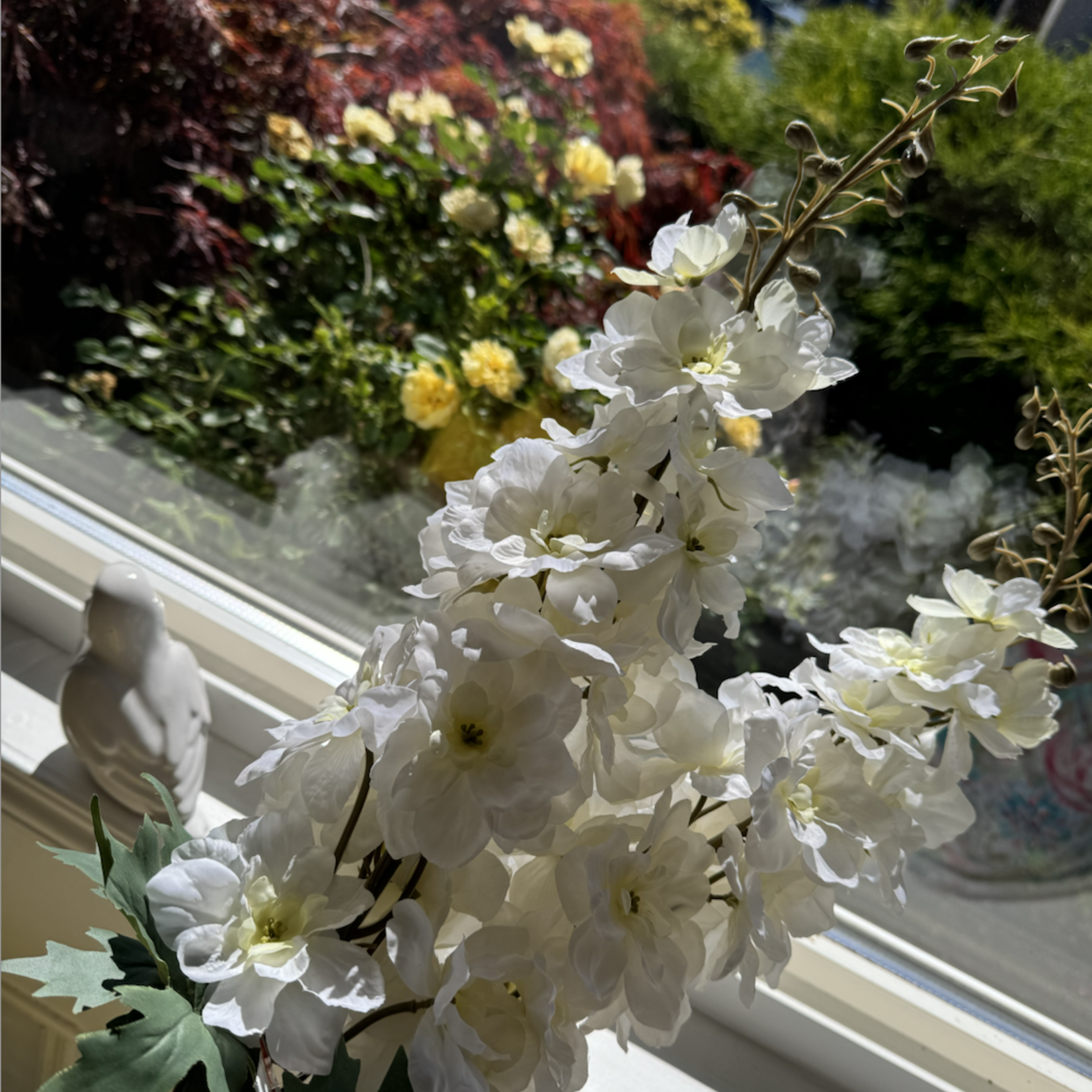 White Delphenium Stem 37"