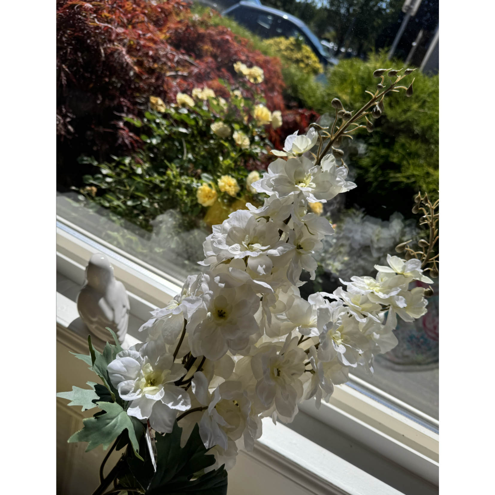 White Delphenium Stem 37"