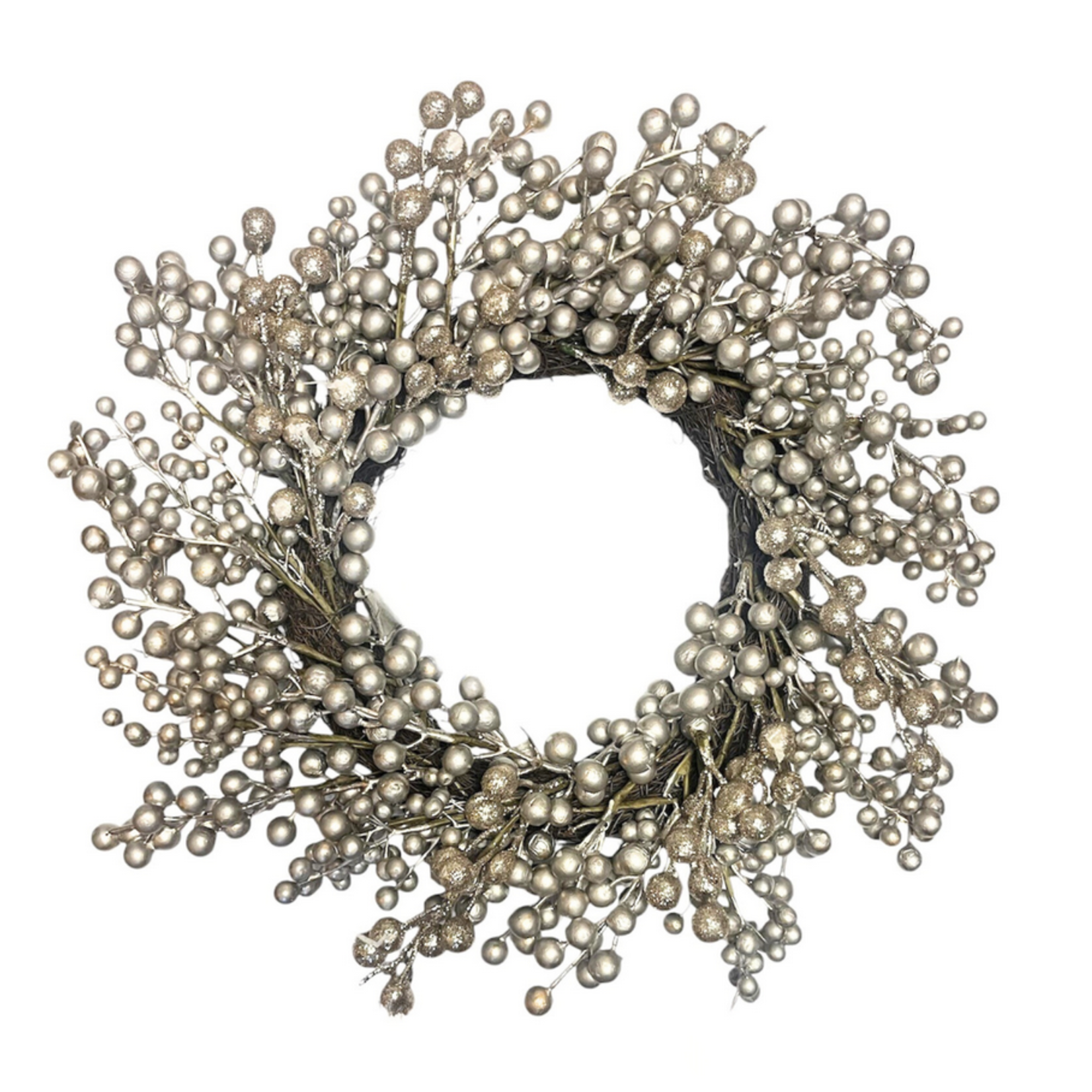Platinum Berry Wreath Water/Frost Proof 20"