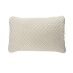 Dove Cream Quilted Velvet / Linen Queen Sham