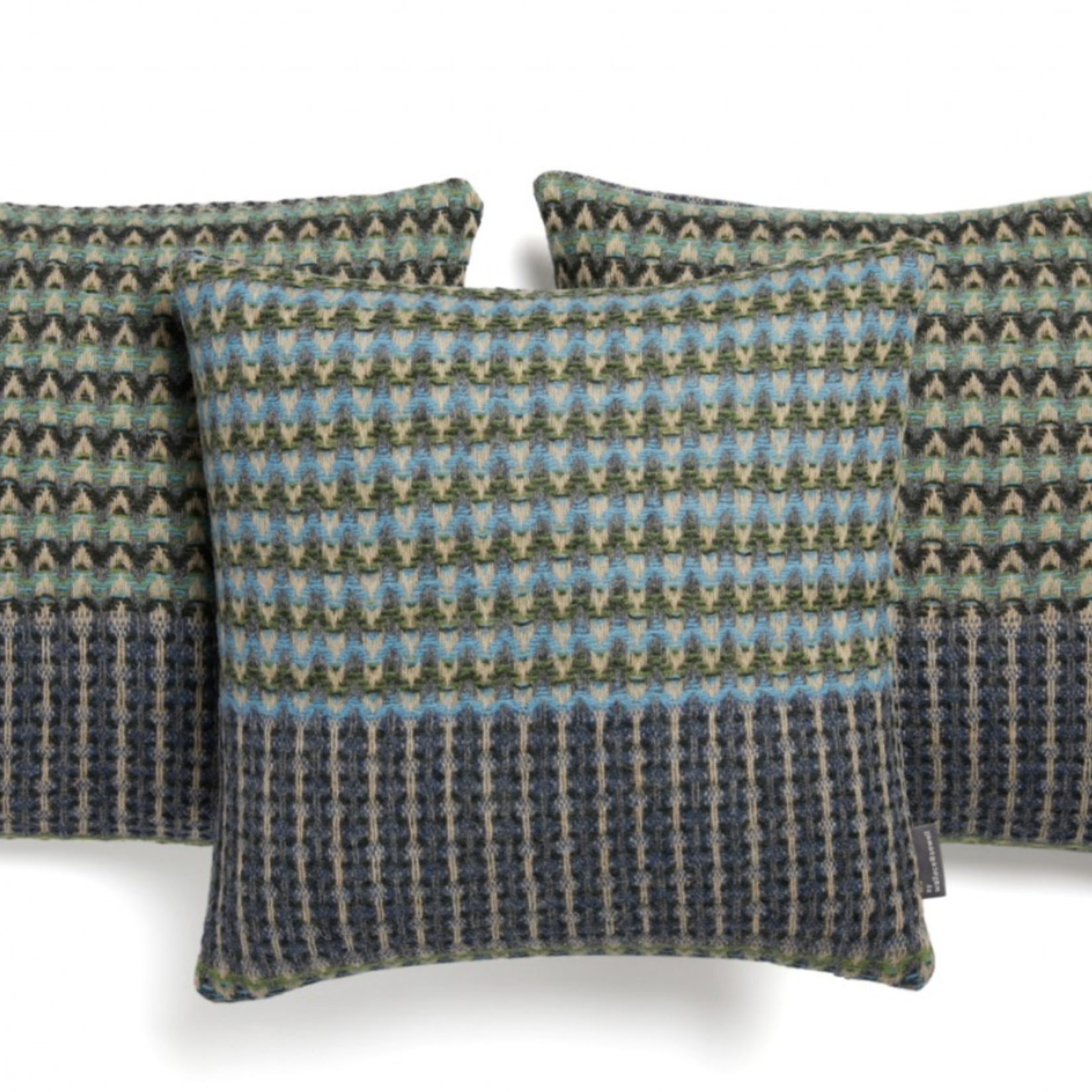W&S Everglade Shetland Wool Ripple Cushion 16 X 16