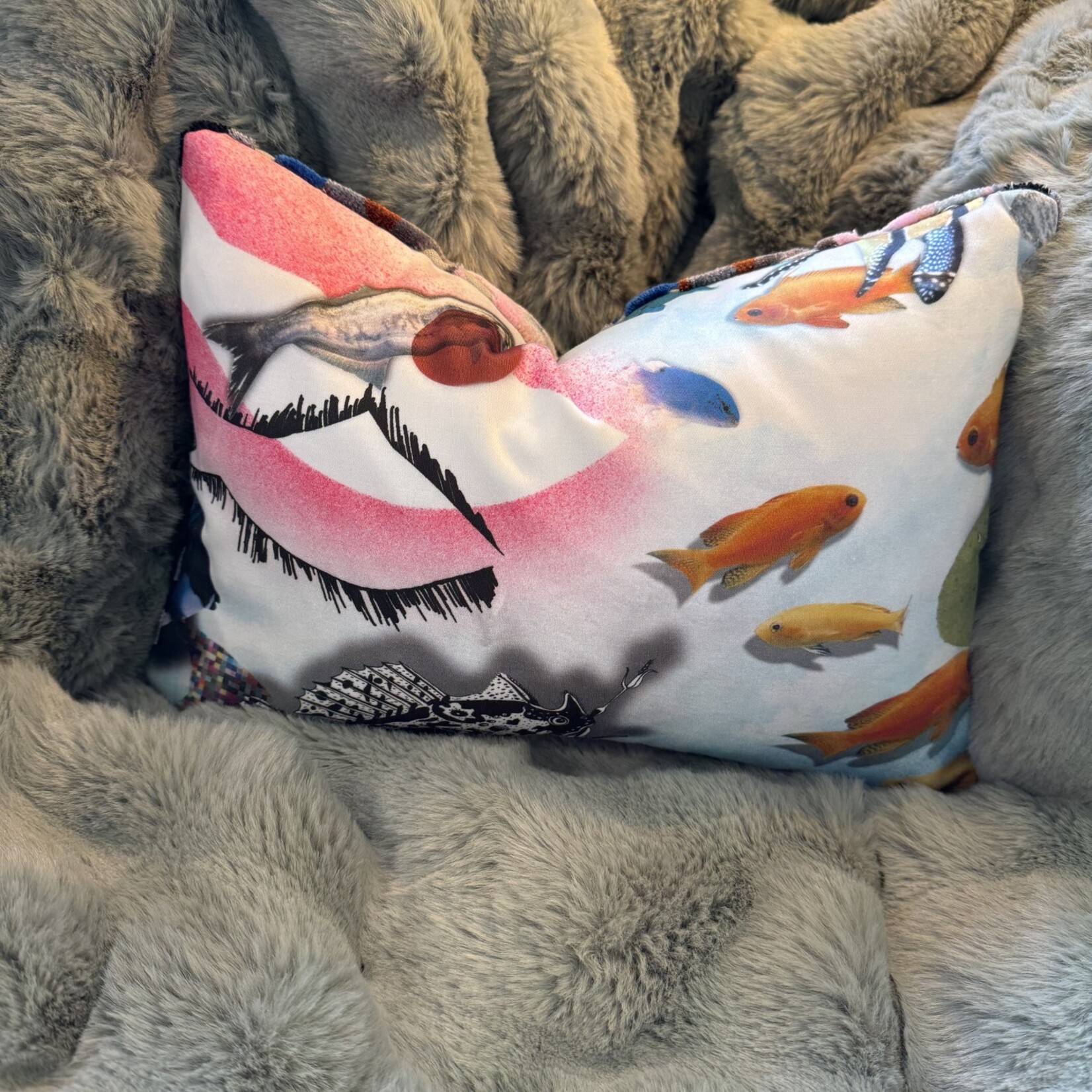 CL  Natsukashii Oceanic Bespoke Lumbar 12"x16" & Feather Filler
