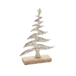 Pine Center Tree Silhouette on Wood Base Small