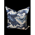 Bespoke Blue Mountaintop 22 x 22 Cushion with Feather Filler