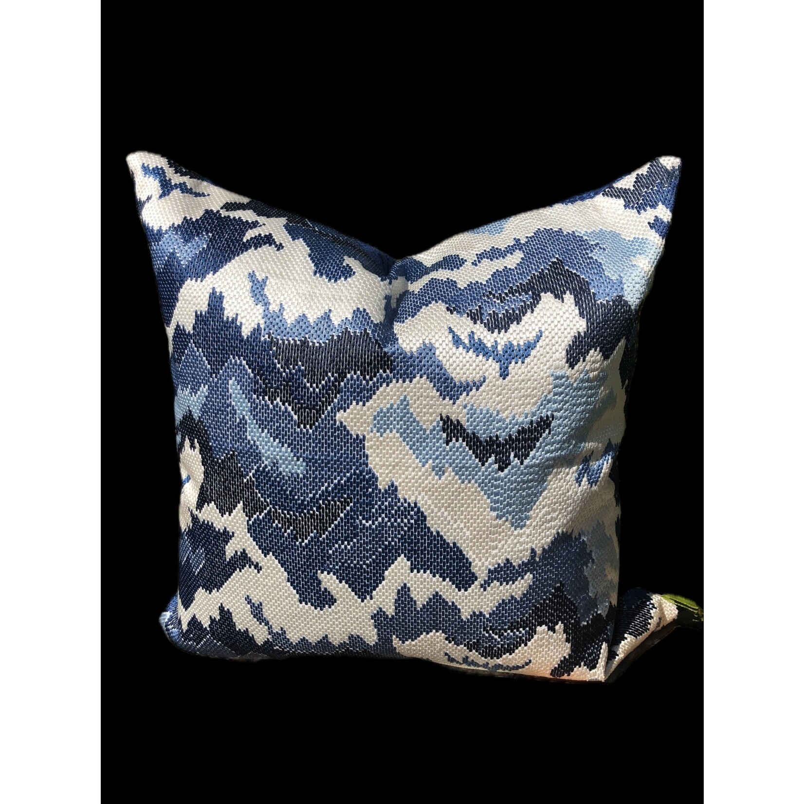 Bespoke Blue Mountaintop 22 x 22 Cushion with Feather Filler