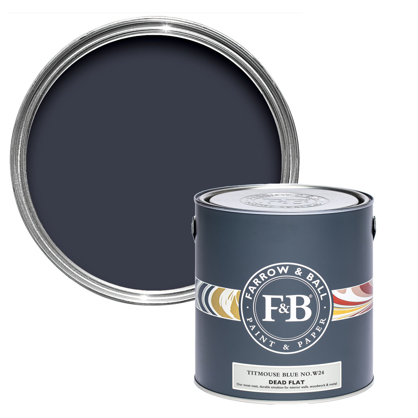 Farrow and Ball US Gallon Dead Flat Titmouse Blue No.W24