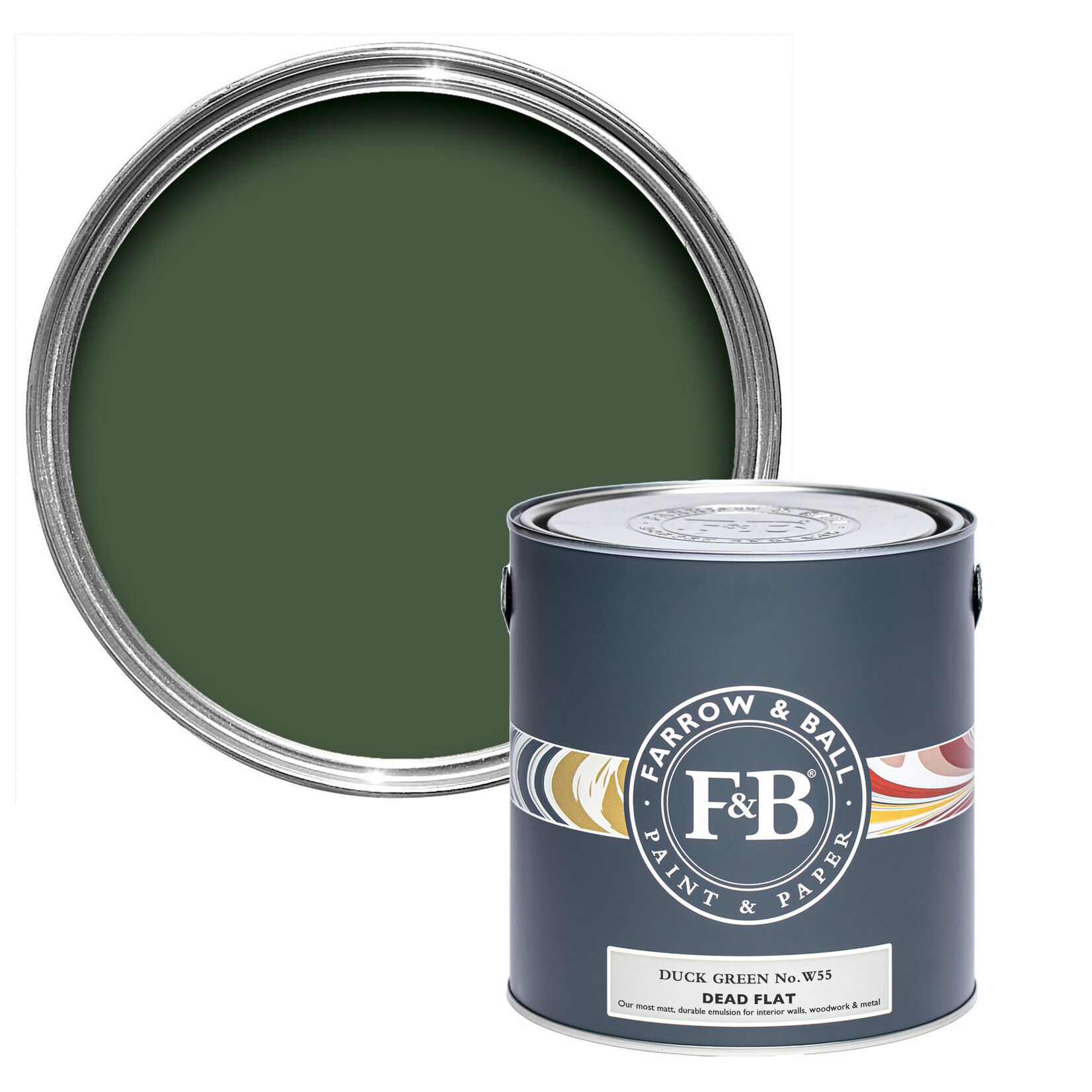 Farrow and Ball US Gallon Dead Flat Duck Green No.W55