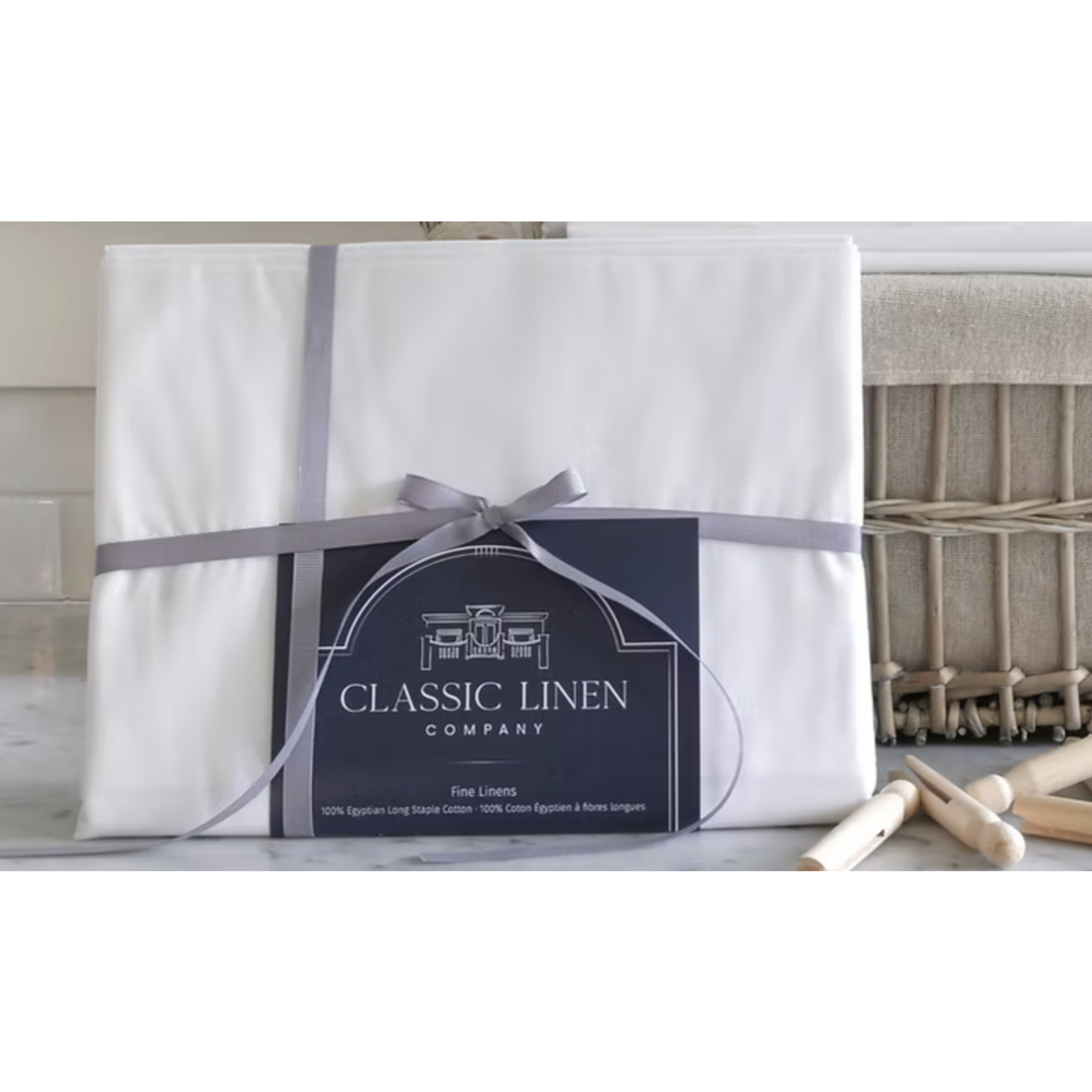 Classic Linen White Queen  Hem Stitch Set of Pillow Cases
