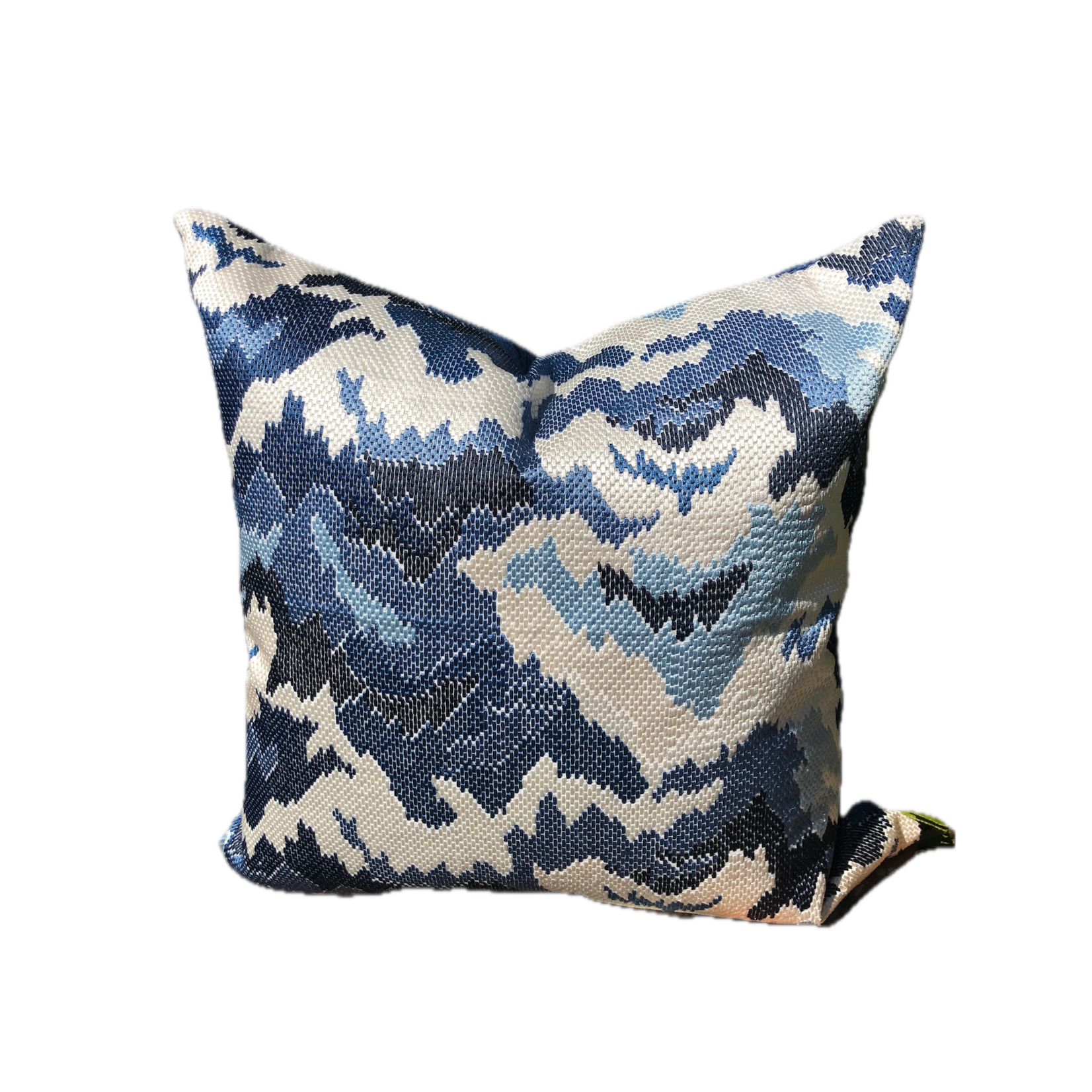 Bespoke Blue Mountaintop 22 x 22 Cushion with Feather Filler