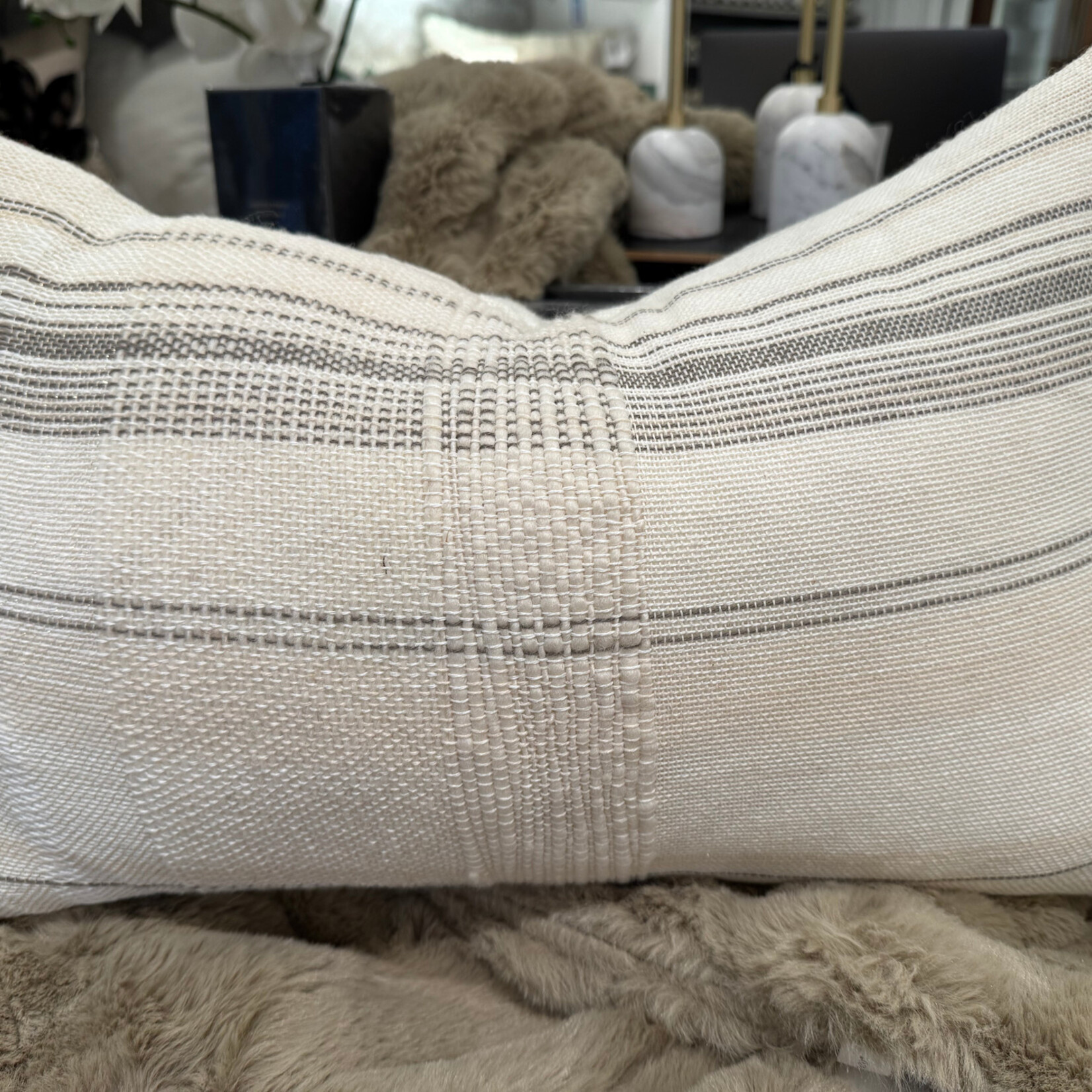 Tara Roblin Cavendish Vanilla and Bourbon Lumbar with Feather Filler 12 x 22