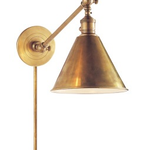 Visual Comfort Boston Functional Single Library Light in Hand-Rubbed Antique Brass