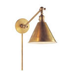 Visual Comfort Boston Functional Single Library Light in Hand-Rubbed Antique Brass