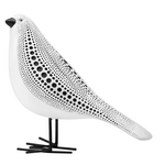 Debossed Dotted Standing Bird White