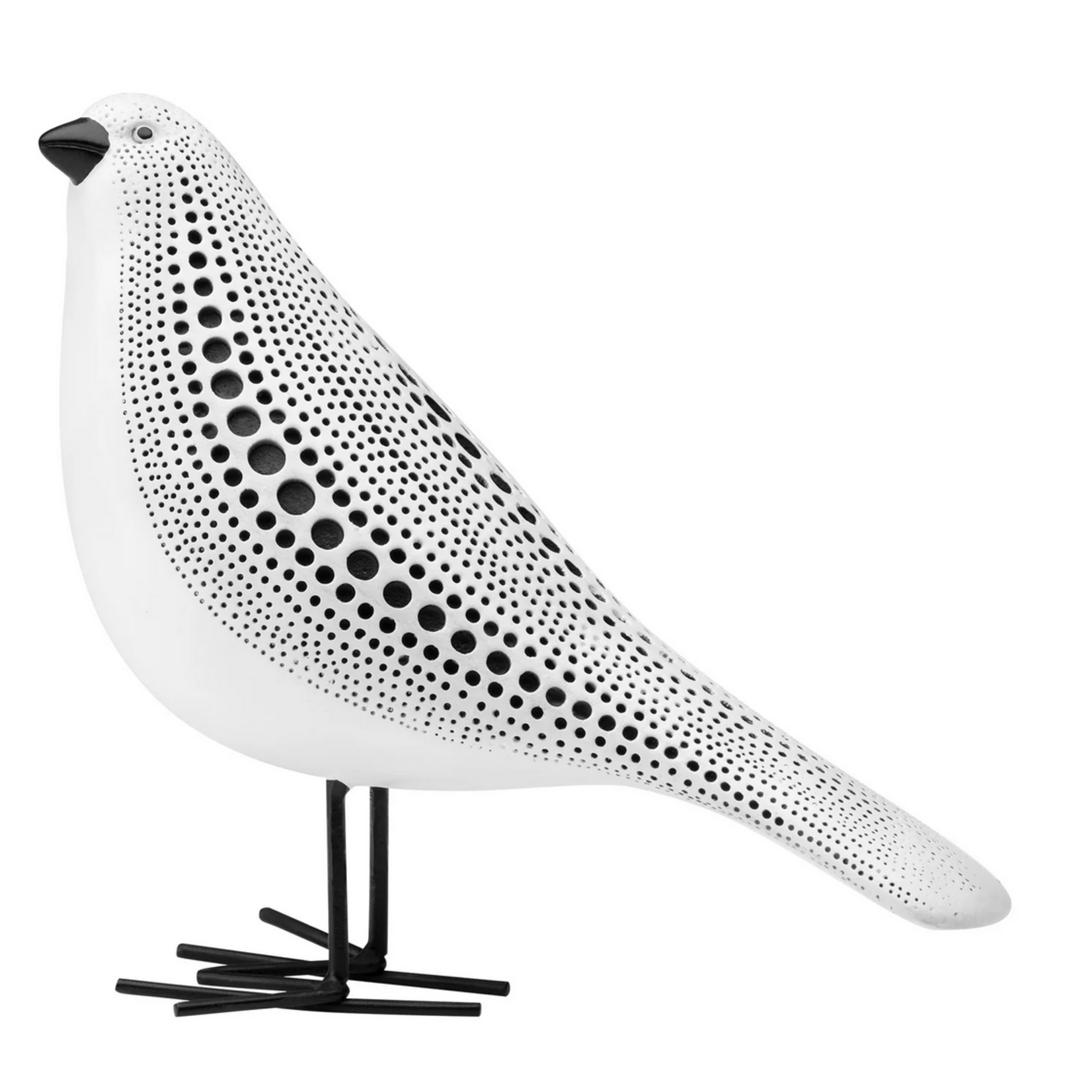 Debossed Dotted Standing Bird White