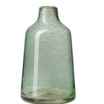 Marina Tapered Gold bubbled light Green vase 10"