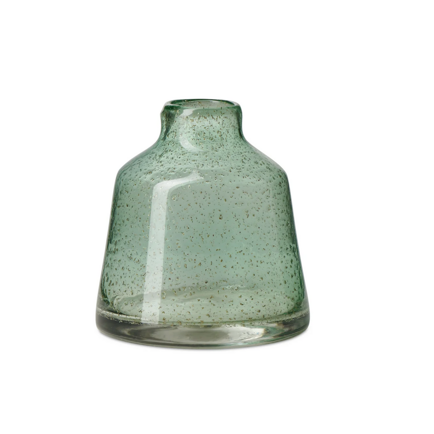 Marina Tapered Gold bubbled light Green vase 6"