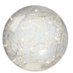 Globe Crackle Glass 8" LED light