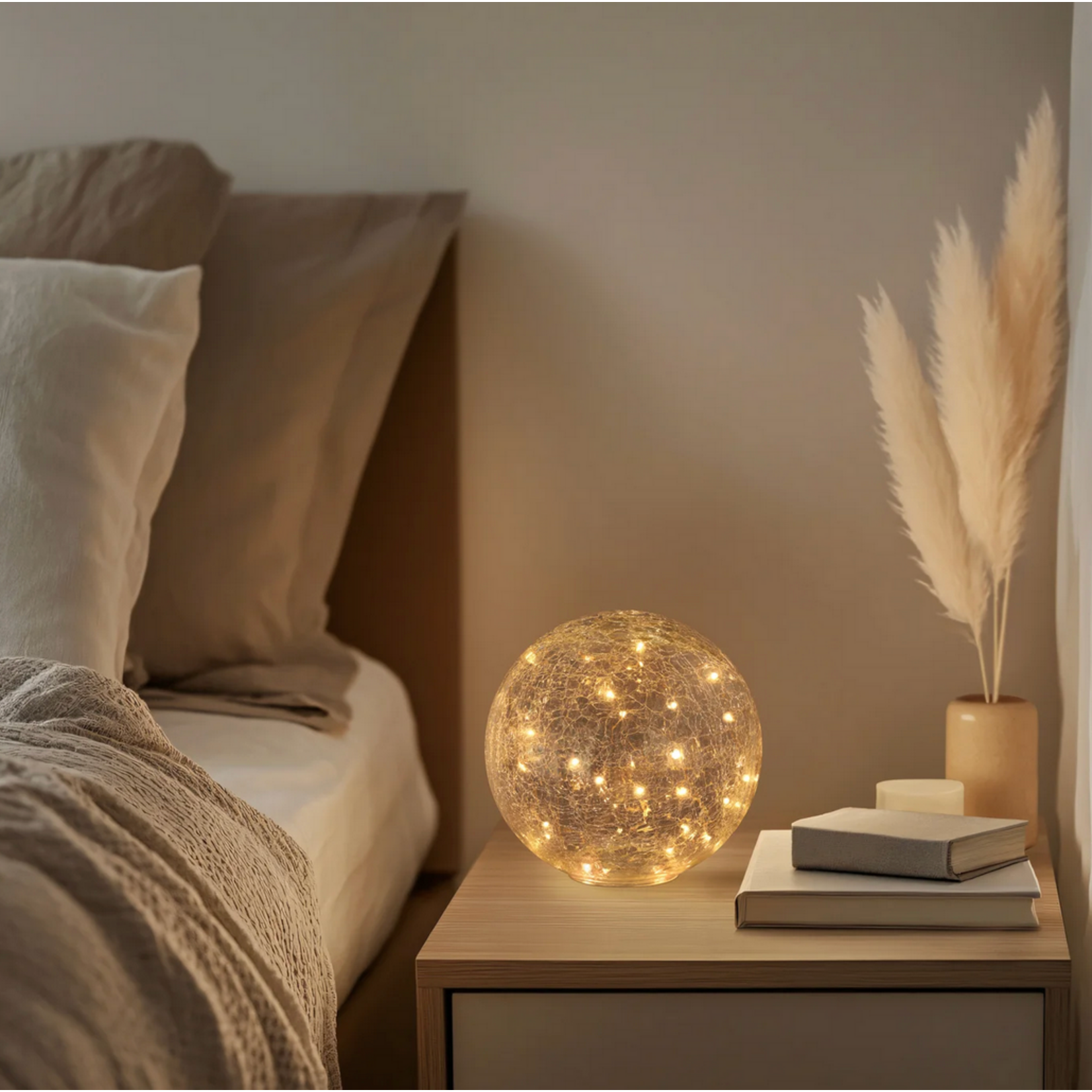 Globe Crackle Glass 6" LED light