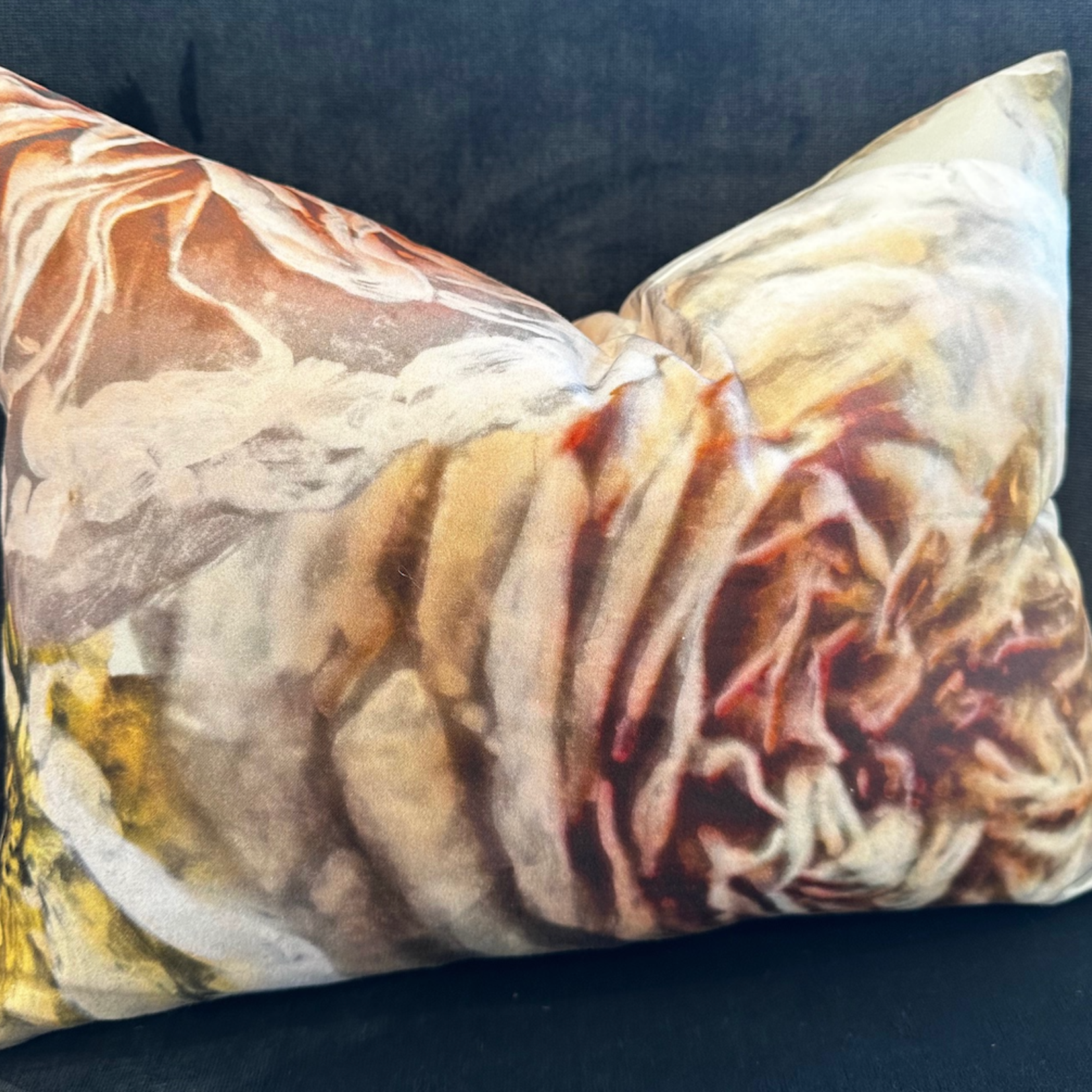 English Garden Rose lumbar cushion with feather filler 12 x 16