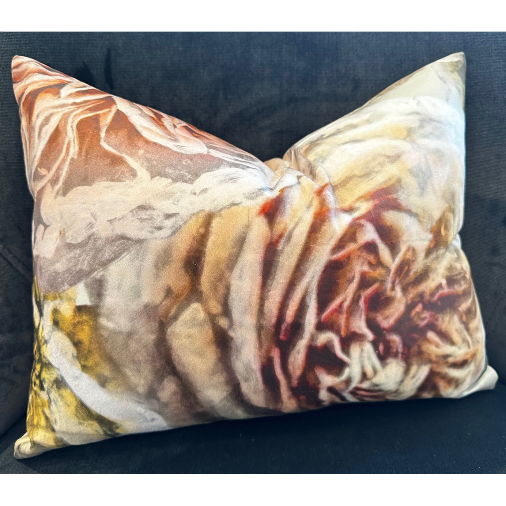 English Garden Rose lumbar cushion with feather filler 12 x 16