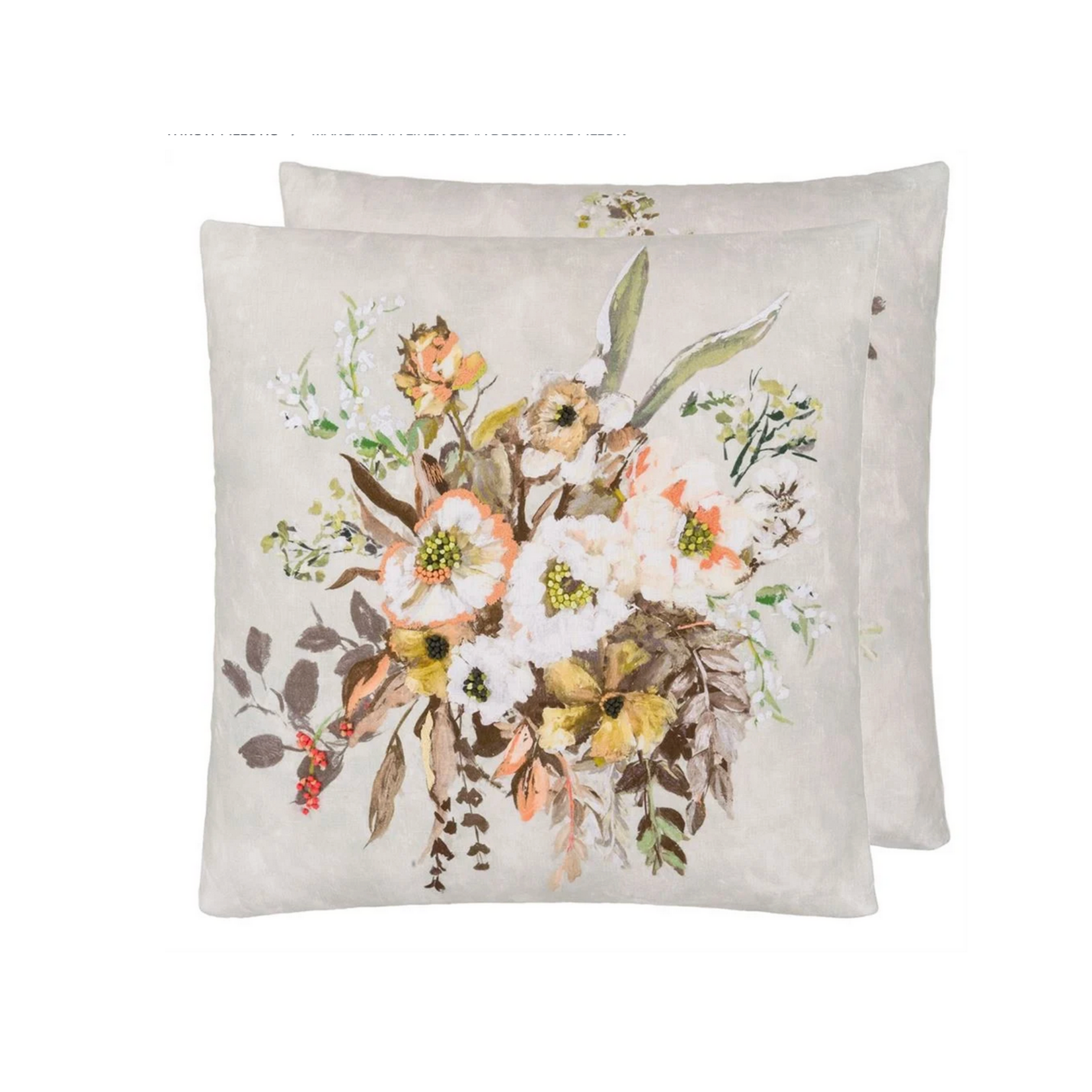 Designer's Guild Margaretta Linen Sepia Cushion 22" x 22"
