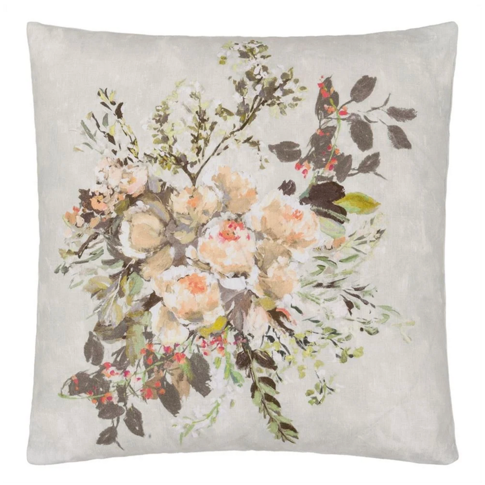 Designer's Guild Margaretta Linen Sepia Cushion 22" x 22"