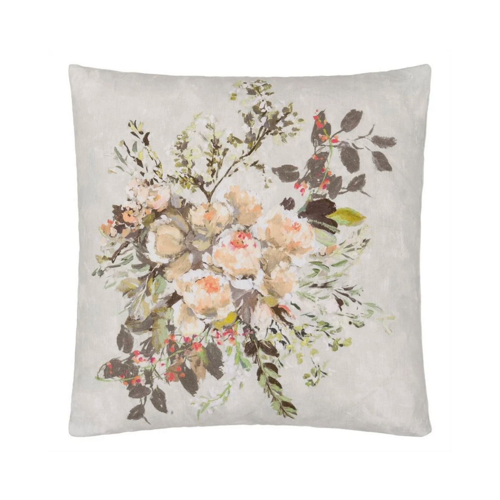 Designer's Guild Margaretta Linen Sepia Cushion 22" x 22"
