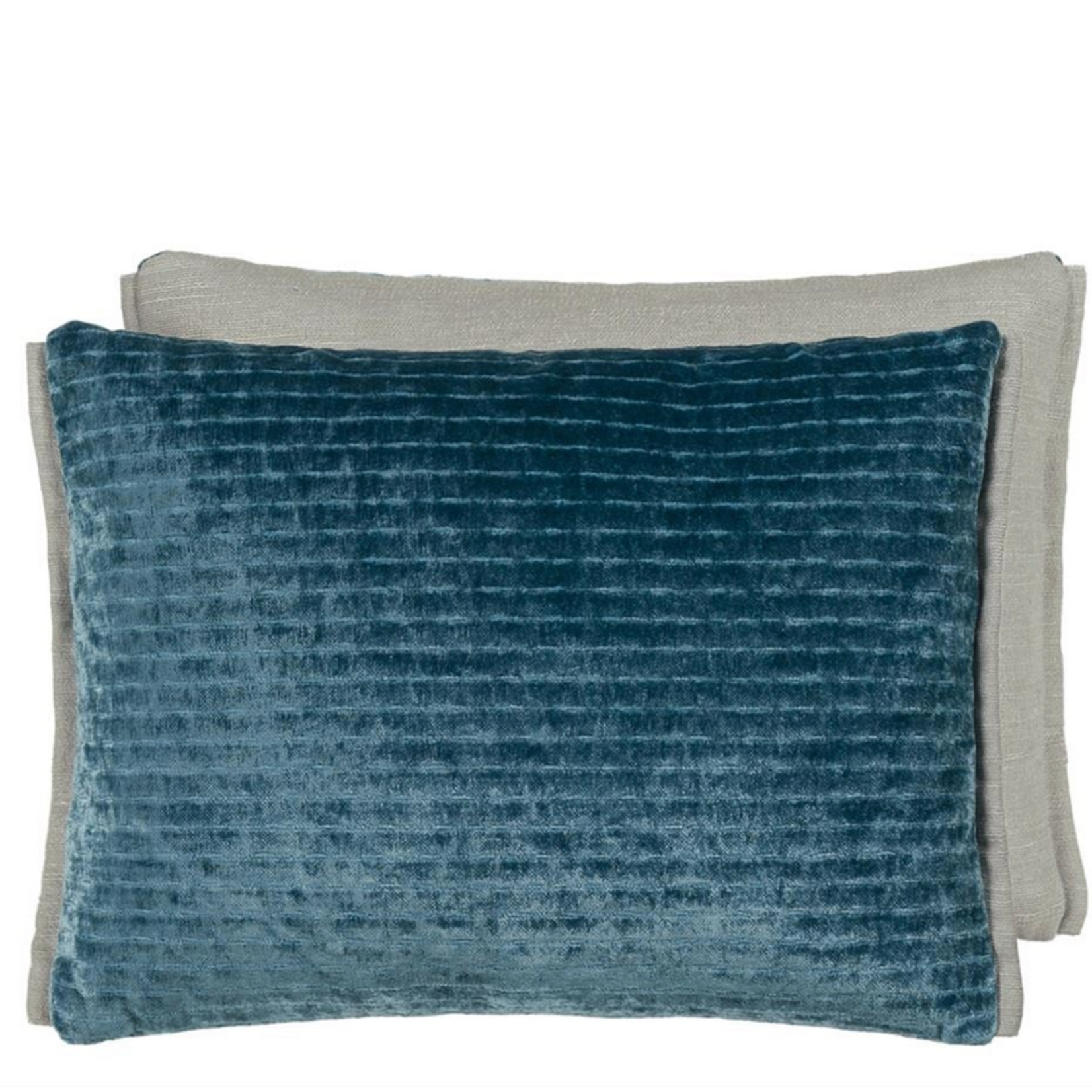 Designer's Guild Mazarin Teal Velvet Lumbar Cushion 16" x12"