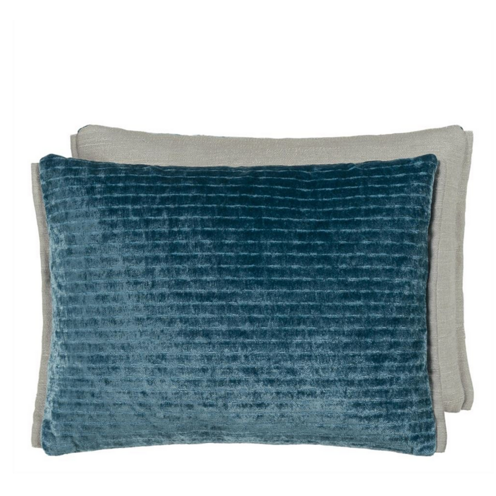 Designer's Guild Mazarin Teal Velvet Lumbar Cushion 16" x12"