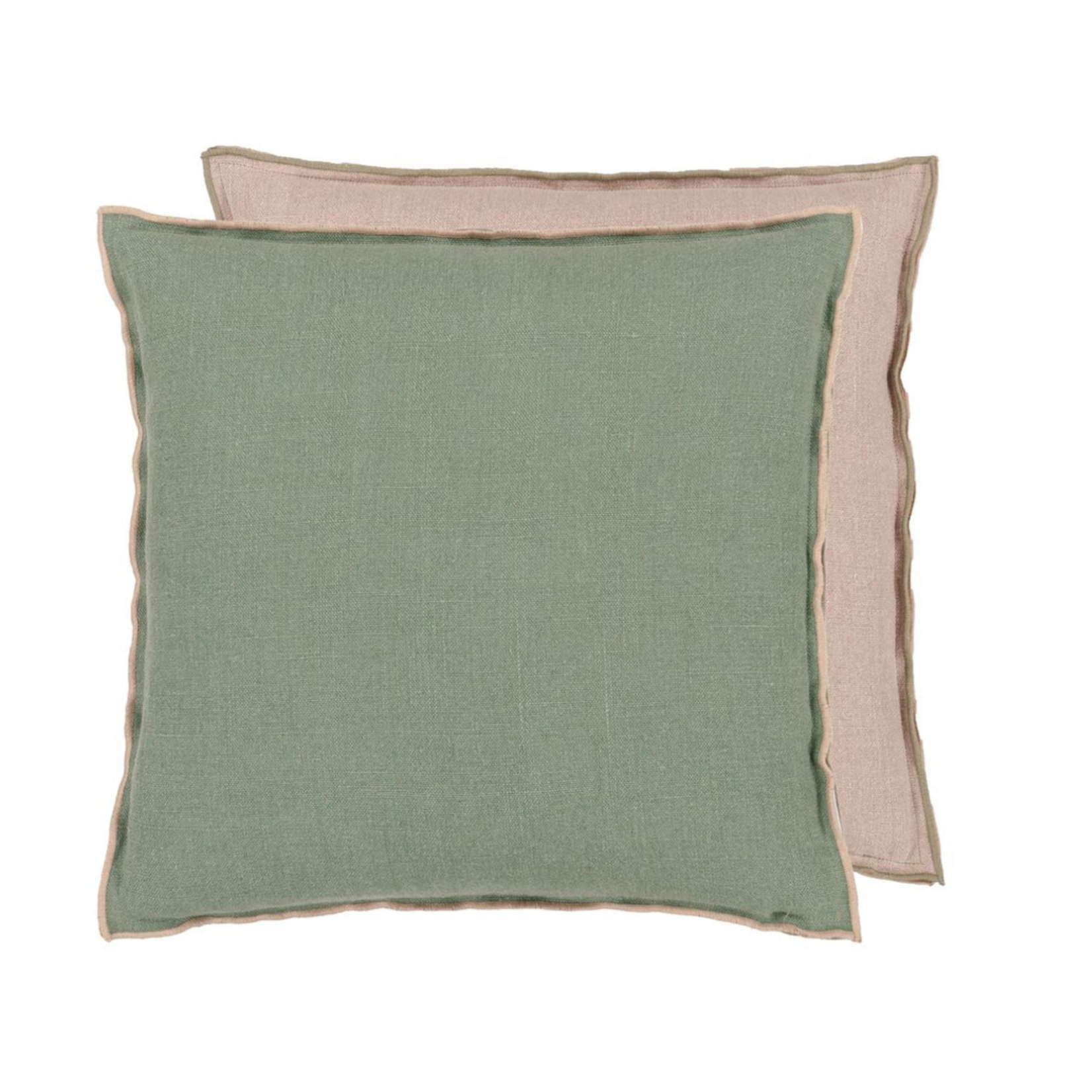Designer's Guild DG Brera Lino Thyme and Pebble Cushion 22"x22"