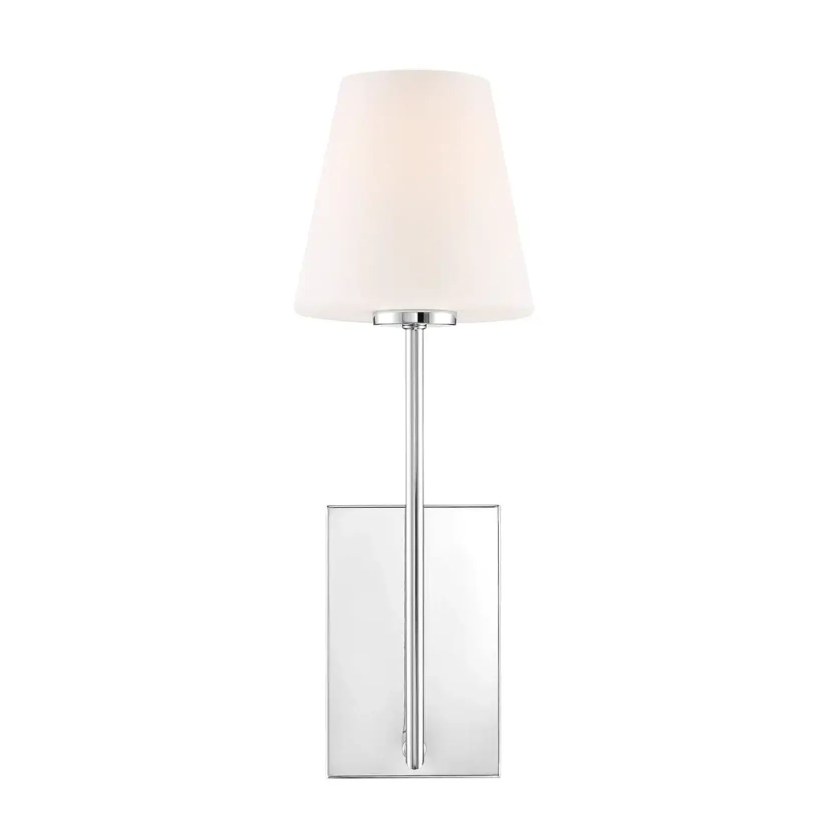 Crystorama Lena Wall Sconce Chrome with Glass Shade