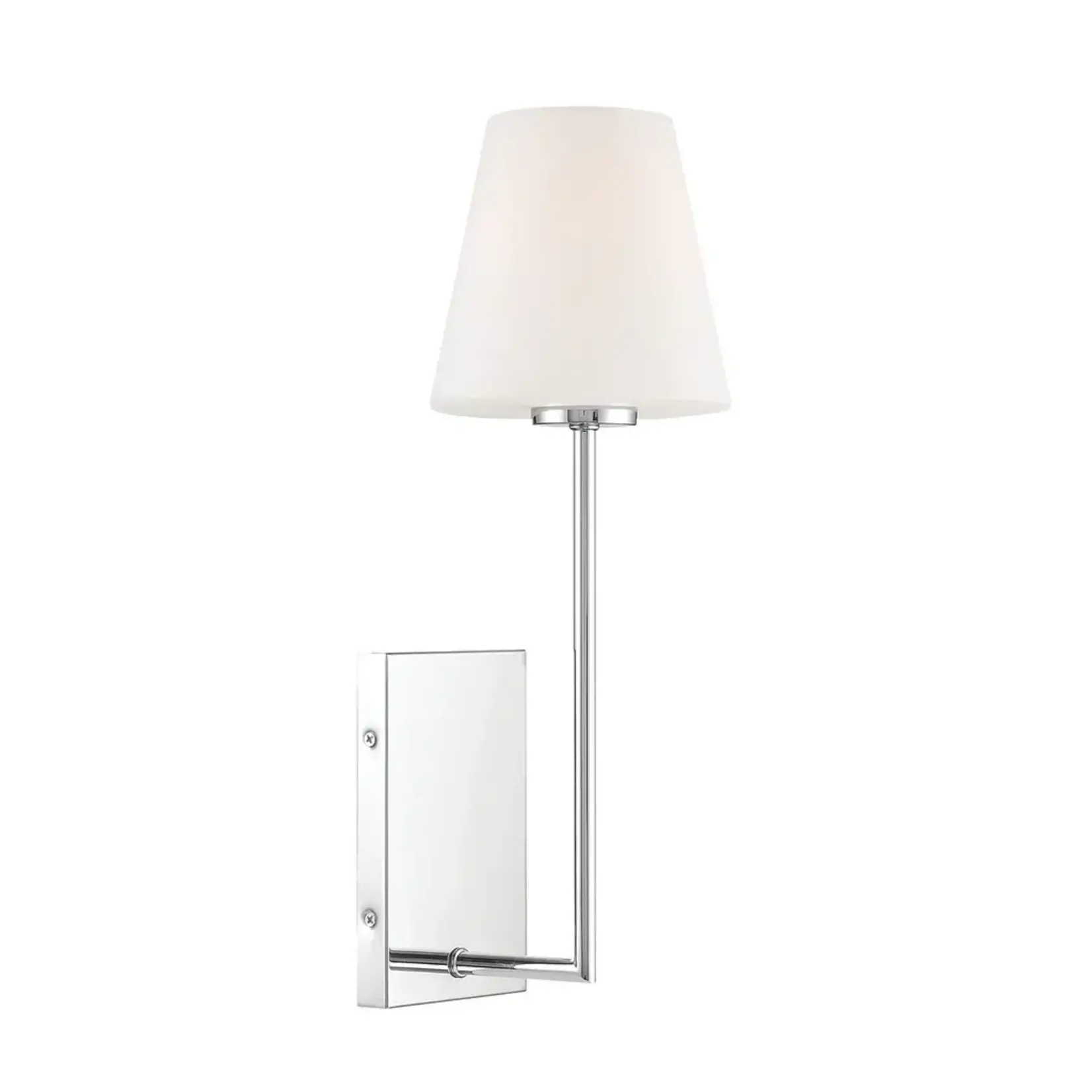 Crystorama Lena Wall Sconce Chrome with Glass Shade