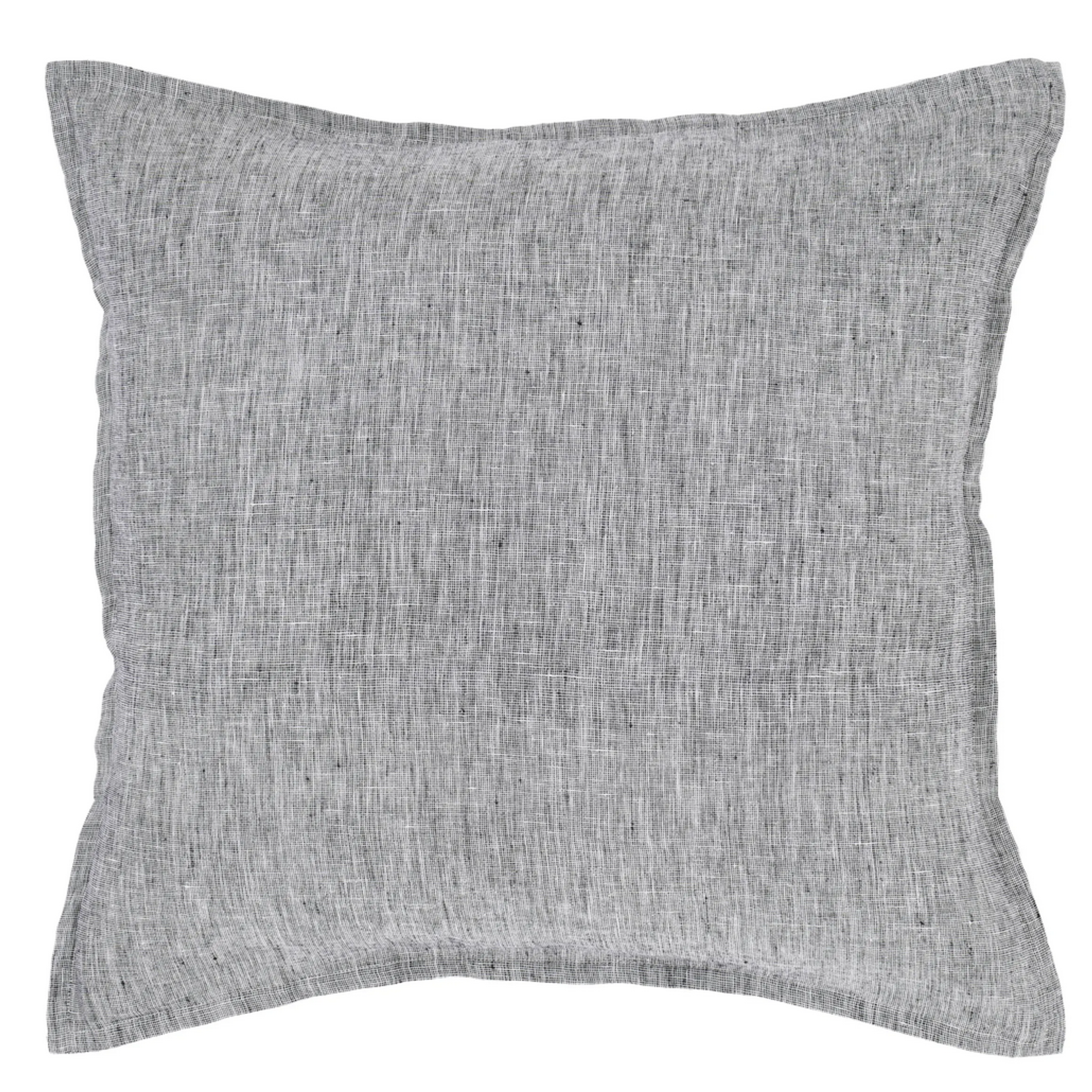 Falcon Black & White Linen Cushion - self flange with feather fill 20" X 20"