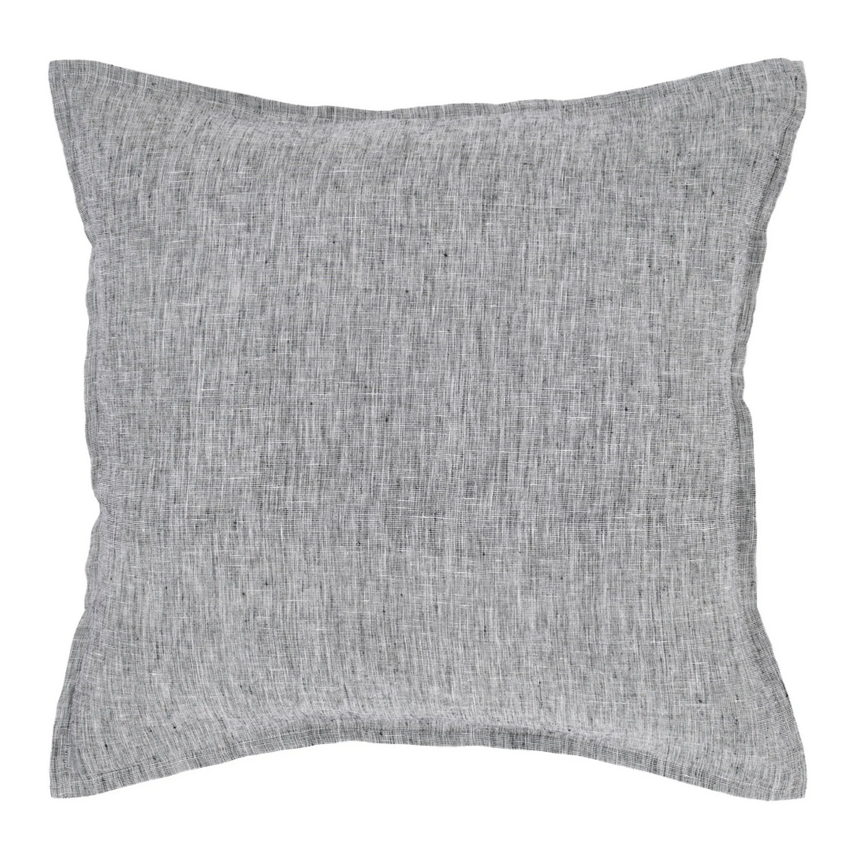 Falcon Black & White Linen Cushion - self flange with feather fill 20" X 20"