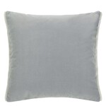 Designer's Guild Varese Granite & Platinum Velvet Decorative Pillow Designers Guild 22 X 22 in