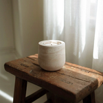 Last Candle Co. Beige Travertine Refillable Vessel