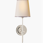 Visual Comfort Bryant Sconce Polished Nickel Natural Paper Shade with Silver Tape