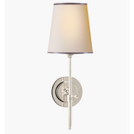 Visual Comfort Bryant Sconce Polished Nickel Natural Paper Shade with Silver Tape