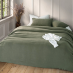 Olive Linen Queen Duvet Cover
