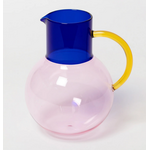 Color Lab Large Pablo Glass Jug - Pink Cobalt & Yellow