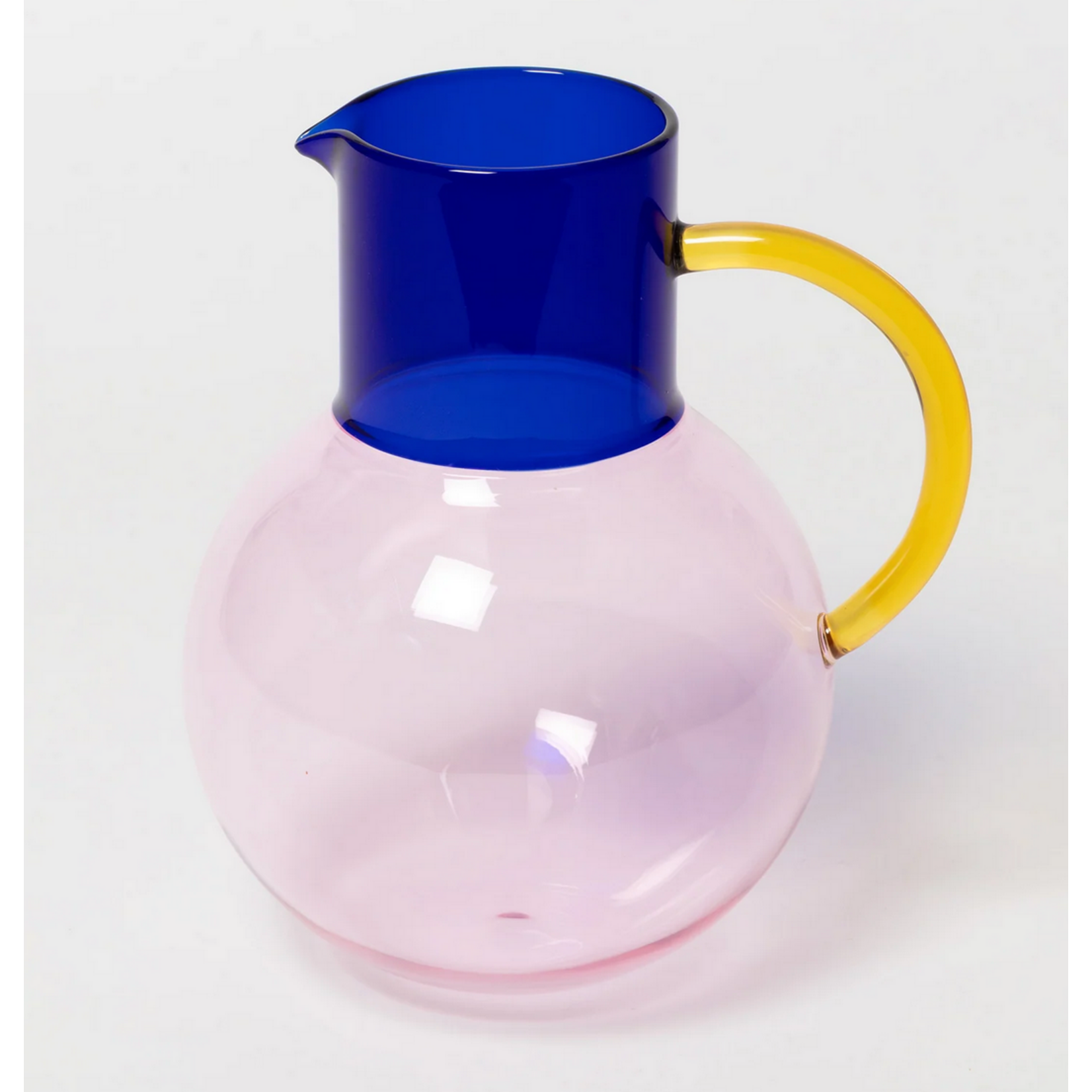 Color Lab Large Pablo Glass Jug - Pink Cobalt & Yellow