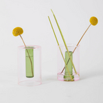 Color Lab Small Reversible Glass Vase - Pink & Green