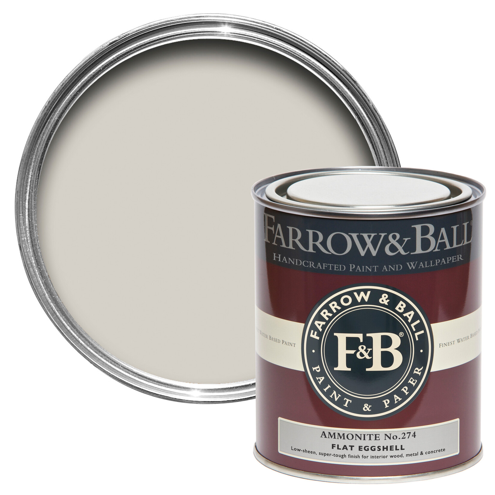 Farrow and Ball US Gallon Flat Eggshell Ammonite No.274