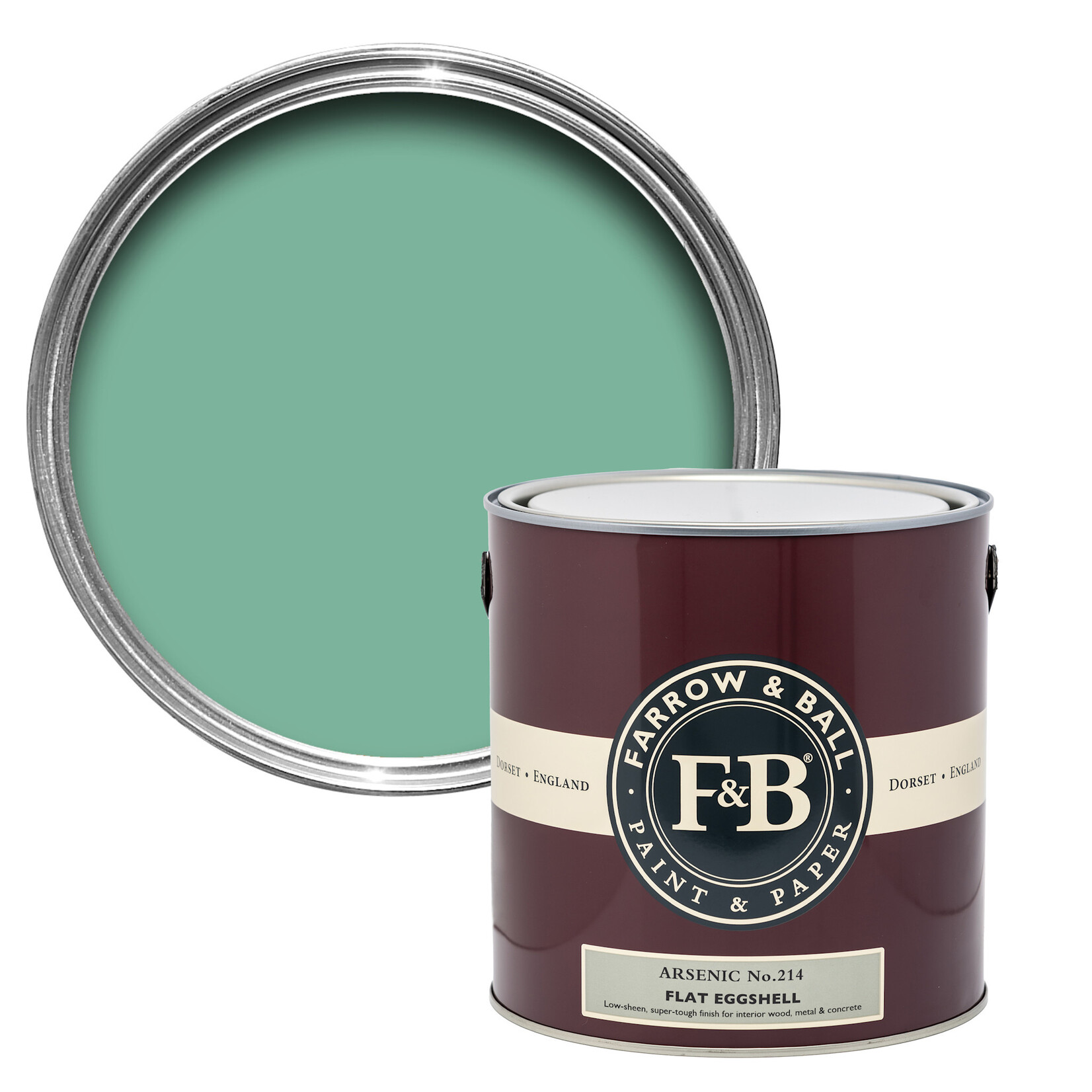 Farrow and Ball US Gallon Flat Eggshell Arsenic No.214