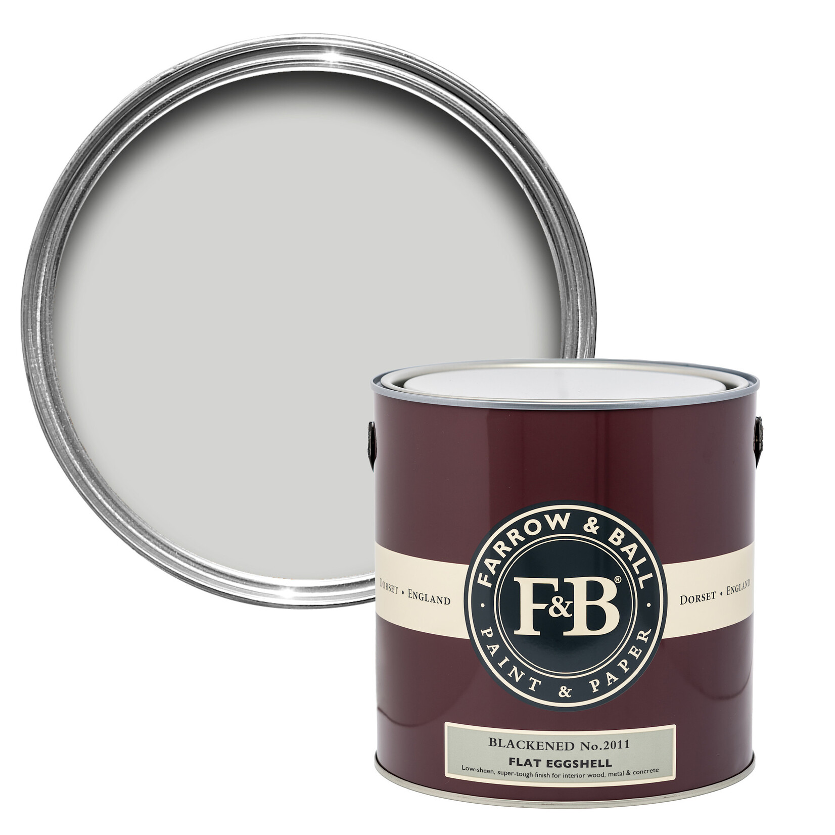 Farrow and Ball US Gallon Flat Eggshell Blackened No.2011