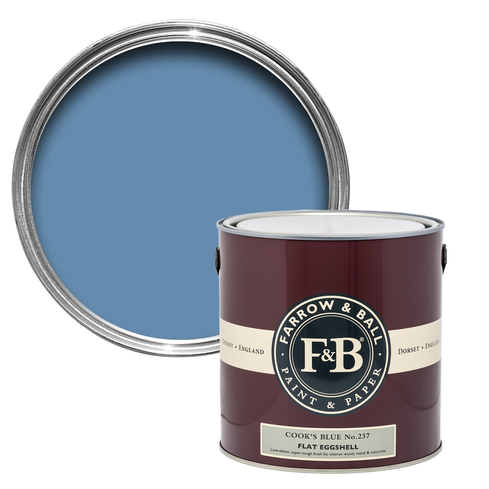Farrow and Ball US Gallon Flat Eggshell Cook's Blue No.237