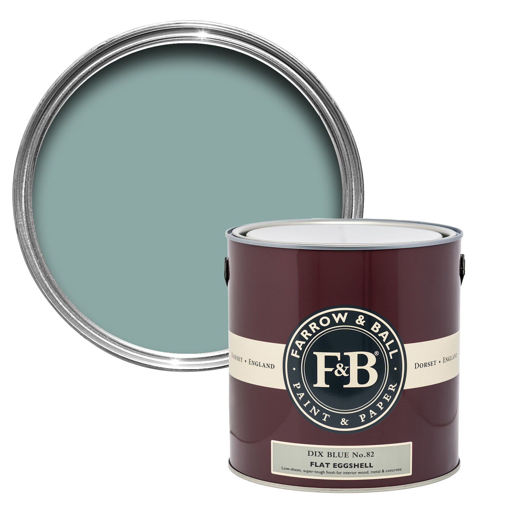 Farrow and Ball US Gallon Flat Eggshell Dix Blue No.82